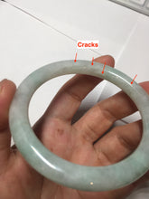 Load image into Gallery viewer, 57mm Certified type A 100% Natural sunny green/white round cut Jadeite bangle BN77-9819