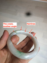 Load image into Gallery viewer, 59.8mm Certificated Type A 100% Natural white/sunny green/purple jadeite jade bangle AZ5-9139