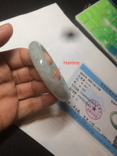 Load image into Gallery viewer, 57mm Certified 100% natural Type A light green/white jadeite jade bangle BH48-6419