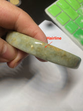 Load image into Gallery viewer, 59.5mm certified Type A 100% Natural light green/brown square Jadeite Jade bangle R101-1758
