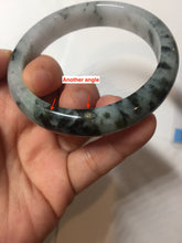Load image into Gallery viewer, 57.2mm certified 100% natural Type A dark green black purple white Blooming Ink(水墨花开) jadeite jade bangle PB293-0507
