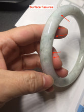 Load image into Gallery viewer, 75.2mm certified Type A 100% Natural light green white round cut plus size Jadeite Jade bangle BP172-(1258)