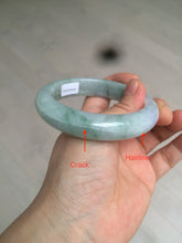 Load image into Gallery viewer, 57.5mm certified 100% natural type A light green/purple chubby jadeite jade bangle BF29-4028