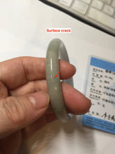 Load image into Gallery viewer, 53.4mm certified 100% natural Type A gray green white purple round cut jadeite jade bangle AA122-4914