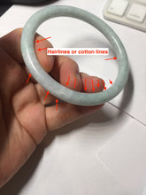 Load image into Gallery viewer, 62.4mm certified Type A 100% Natural white gray light purple round cut Jadeite Jade bangle PE93-3233