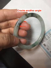 Load image into Gallery viewer, Sold! please don't order. THanks. 57mm certified type A 100% Natural green/brown/purple slim round cut jadeite jade bangle GL38-6-9010