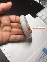 Load image into Gallery viewer, 52mm certified Type A 100% Natural green/white oval Jadeite Jade bangle BM60-0287