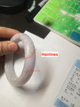 Load image into Gallery viewer, 53.8mm certificated Type A 100% Natural light purple/white/yellow Jadeite Jade bangle K112-4023