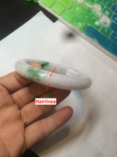 Load image into Gallery viewer, 57mm certified 100% natural sunny green/white/purple jadeite jade bangle AX92-5423