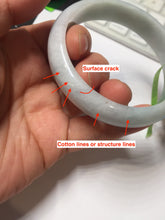 Load image into Gallery viewer, 56.7mm certified type A 100% Natural light green/blue purple Jadeite Jade bangle AB2-1325