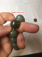 Load image into Gallery viewer, 100% Natural 13.8x12.5mm dark green/gray/brown vintage style nephrite Jade bead bracelet HF76