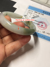 Load image into Gallery viewer, 53.9mm certified natural 100% natural Type A light green/yellow with green floating flowers jadeite jade bangle PA231-4999