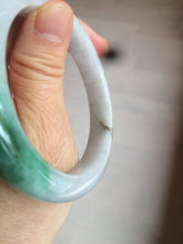 Load image into Gallery viewer, 56.4mm certificated Type A 100% Natural sunny green/white Jadeite Jade bangle Z130-2353