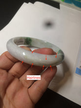 Load image into Gallery viewer, 60mm certified 100% natural type A green white jadeite jade bangle AY75-1734