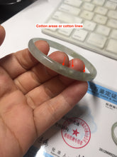 Load image into Gallery viewer, 50mm Certified Type A 100% Natural icy watery light green gray slim Jadeite Jade bangle PJ52-2046