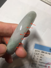 Load image into Gallery viewer, 58.5mm Certified Type A 100% Natural icy watery green/purple chubby Jadeite Jade bangle PB246-9529