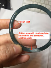 Load image into Gallery viewer, 59mm Certified Type A 100% Natural light black/green/gray Guatemala slim round cut Jadeite bangle PJ75-0694