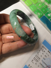 Load image into Gallery viewer, 60.1mm Certified Type A 100% Natural green/dark green Jadeite Jade bangle AS68-1658