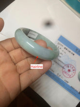 Load image into Gallery viewer, 50.5mm Certified Type A 100% Natural dark green Jadeite Jade oval bangle AJ70-0610