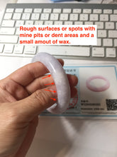 Load image into Gallery viewer, 54.5mm certified 100% Natural type A light purple white Jadeite Jade bangle PC250-0353