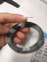 Load image into Gallery viewer, Shopify only. 56.5mm certified 100% natural type A dark green white jadeite jade bangle BN88-4487