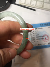 Load image into Gallery viewer, 52mm Certified Type A 100% Natural white Oily Dark Green Gray Black Oval Jadeite Jade Bangle PC219-6219