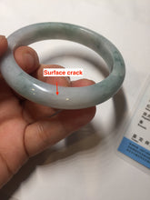 Load image into Gallery viewer, 55.5mm Certified Type A 100% Natural light green purple with floating flowers Jadeite bangle PA131-6646