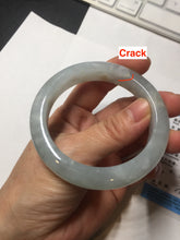 Load image into Gallery viewer, 54.5mm 100% natural type A icy watery light green/brown/black ice river with seaweed jadeite jade bangle Y154-5248