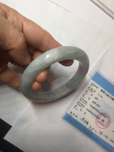 Load image into Gallery viewer, 60.5mm Certified Type A 100% Natural icy watery green/purple chubby Jadeite Jade bangle E146-9537