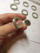 Load image into Gallery viewer, Size 5 1/4-10 1/2 100% natural type A yellow gray purple white jadeite band ring group AA109