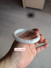 Load image into Gallery viewer, 55.5mm Certified 100% natural Type A sunny green/white jadeite jade bangle BH28-5421