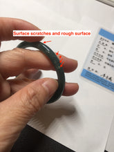 Load image into Gallery viewer, 50.5mm Certified Type A 100% Natural dark green/blue/gray Guatemala slim round cut oval Jadeite bangle BP195-2469