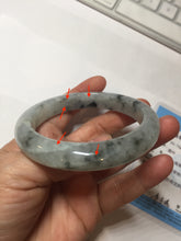 Load image into Gallery viewer, 60mm certified Type A 100% Natural icy watery light green with green floating flowers Jadeite Jade bangle BK134-7434