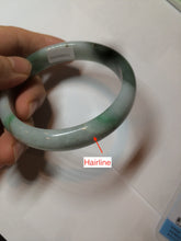 Load image into Gallery viewer, 56.5mm certificated Type A 100% Natural sunny green/dark green/white Jadeite Jade bangle Z132-2355