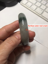 Load image into Gallery viewer, 53.7mm certificated Type A 100% Natural dark green gray black Jadeite Jade bangle S87-7052