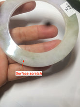 Load image into Gallery viewer, 58mm certified Type A 100% Natural green/purple/yellow flat style Jadeite jade bangle C89-2