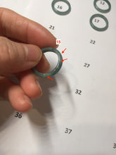 Load image into Gallery viewer, 16.5mm size 6 100% natural type A icy watery green/blue icy watery Guatemala jadeite jade band ring group PA256