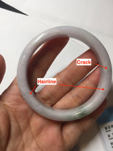 Load image into Gallery viewer, 56.5mm certified Type A 100% Natural purple white green Jadeite Jade bangle AJ80-1266