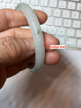Load image into Gallery viewer, 56mm certified Type A 100% Natural white light green gray slim round cut Jadeite Jade bangle PB253-3715