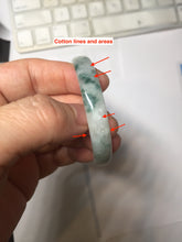 Load image into Gallery viewer, 51mm Certified Type A 100% Natural icy watery light green with green floating flowers thin Jadeite Jade bangle PJ56-1886