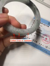 Load image into Gallery viewer, 59mm Certified Type A 100% Natural green gray purple Jadeite Jade bangle AH95-4489