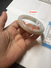 Load image into Gallery viewer, 55mm Certified Type A 100% Natural light green white red Jadeite bangle PB197-6665