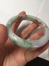 Load image into Gallery viewer, 57.6mm certificated Type A 100% Natural light green/red/purple/brown (FU LU SHOU) Jadeite Jade bangle Y164-7289