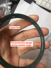 Load image into Gallery viewer, 60mm Certified Type A 100% Natural light green/blue/gray Guatemala slim round cut Jadeite bangle PJ79