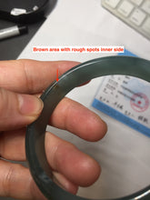 Load image into Gallery viewer, 59mm Certified Type A 100% Natural icy watery dark green/blue/gray/black Guatemala Jadeite bangle BS156-0131