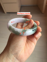 Load image into Gallery viewer, 55.2mm certified 100% natural Type A watermelon-rind green light purple Base jadeite bangle PA184-4754
