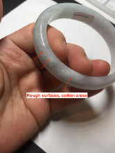 Load image into Gallery viewer, 50mm Type A 100% Natural light green/purple oval Jadeite Jade bangle BM70