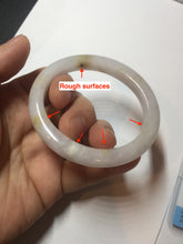 Load image into Gallery viewer, 47mm certified 100% natural Type A light purple white oval jadeite jade bangle PB63-3872