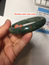 Load image into Gallery viewer, 59.5mm Certified 100% natural Type A oily dark green/ gray (老油青) jadeite jade bangle PB288-3355