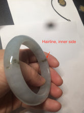 Load image into Gallery viewer, 55.9mm Certified Type A 100% Natural Icy watery white/gray/clear Jadeite Jade bangle BG20-5830